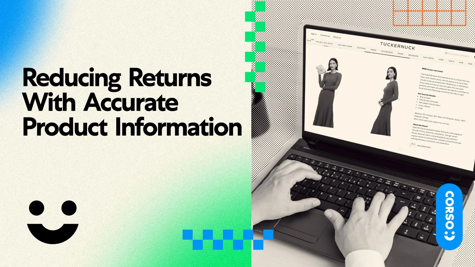 The image shows a laptop screen with a presentation slide open and an overlaid hand drawing a happy face.