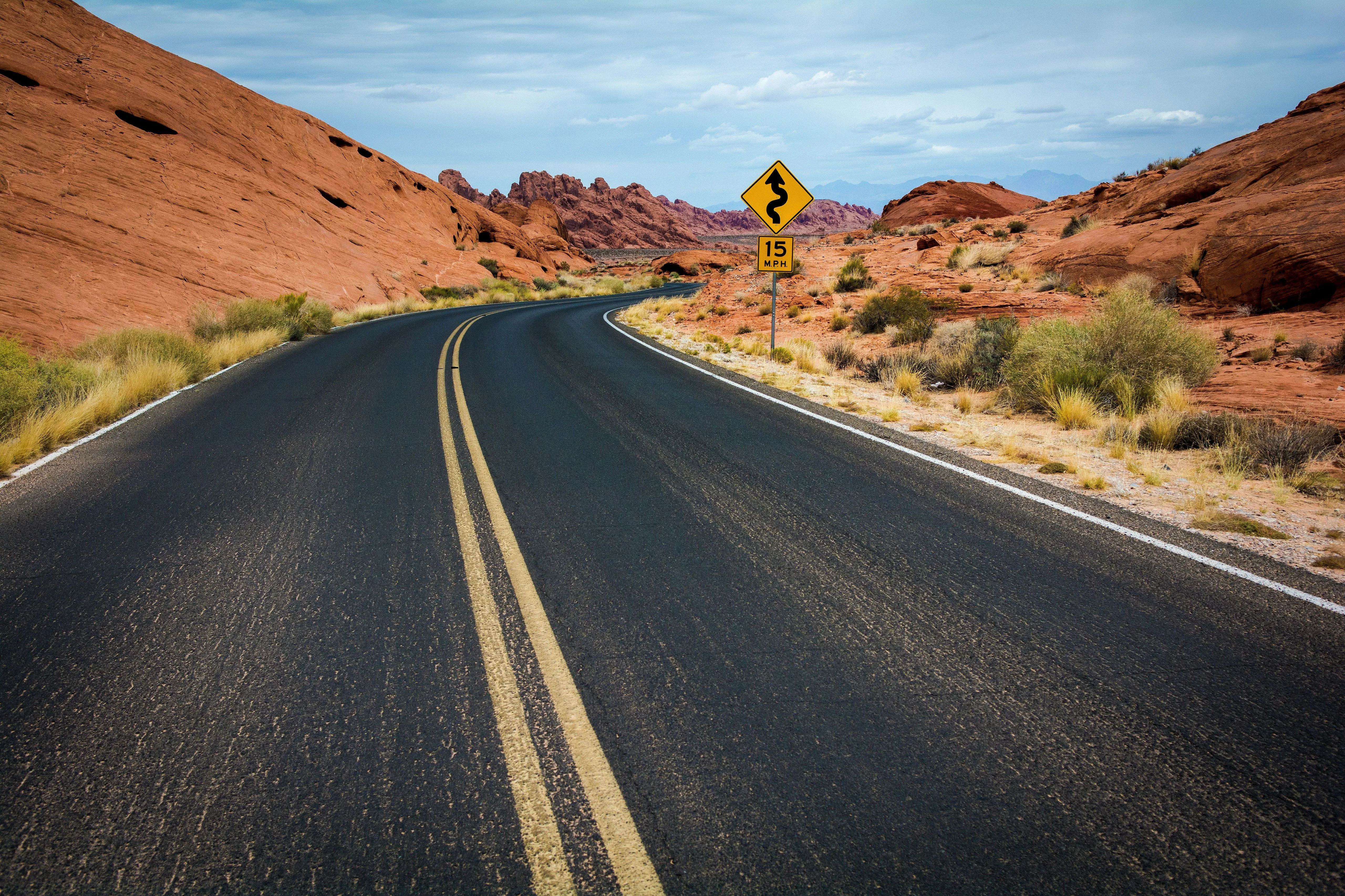 Road through red rocks