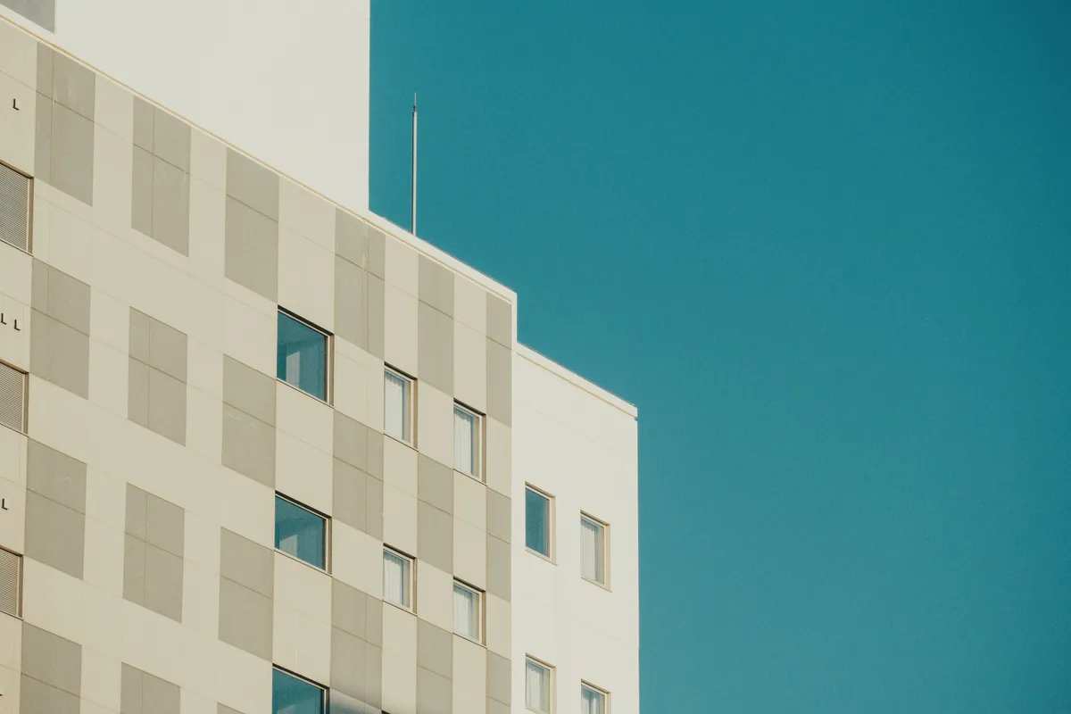 Building against a blue sky