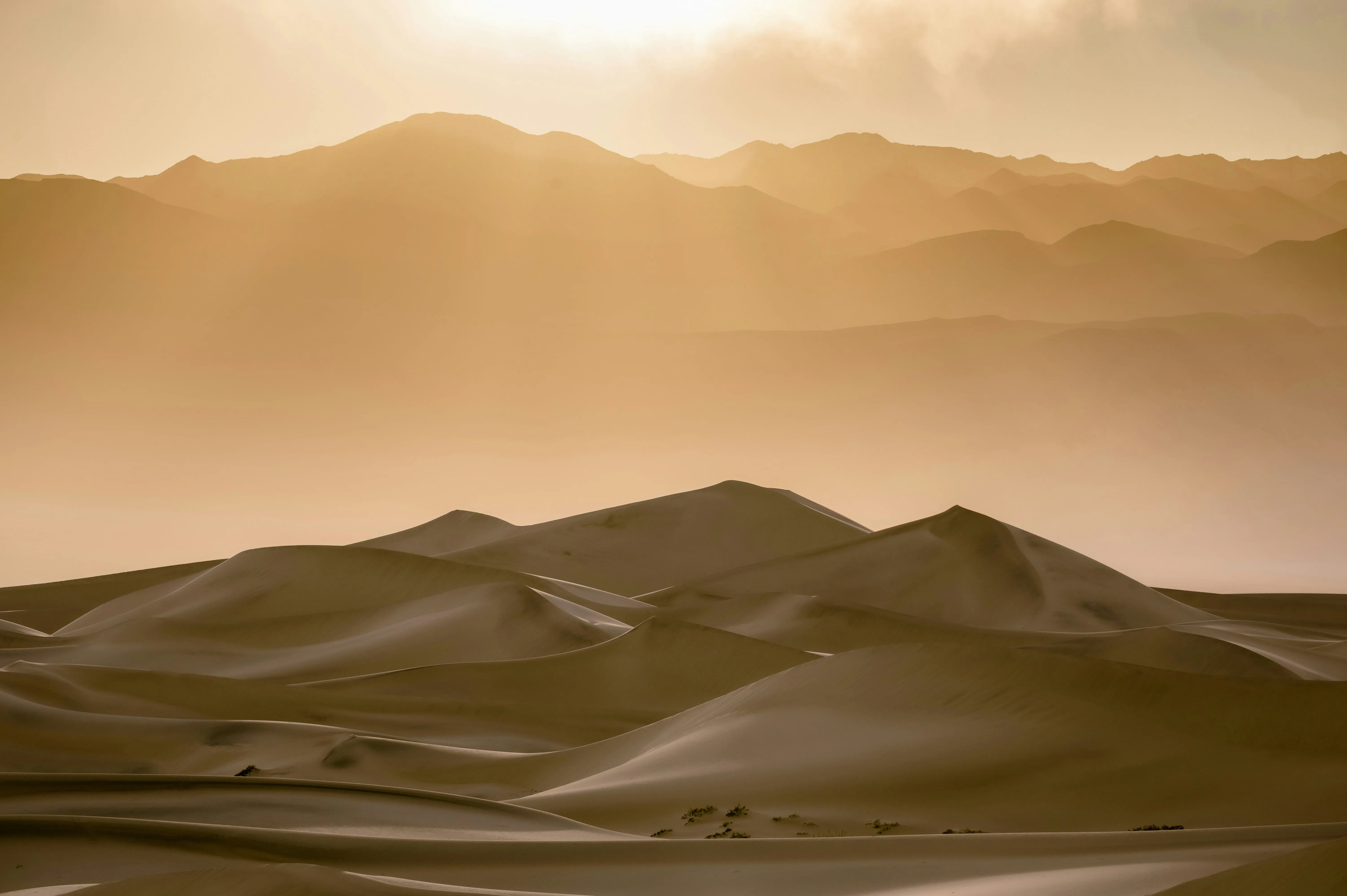Sand Dunes against mountains