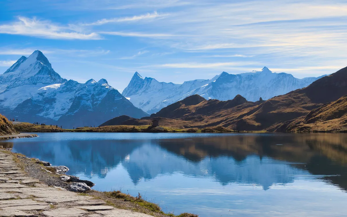 Lake surrounded by mountains