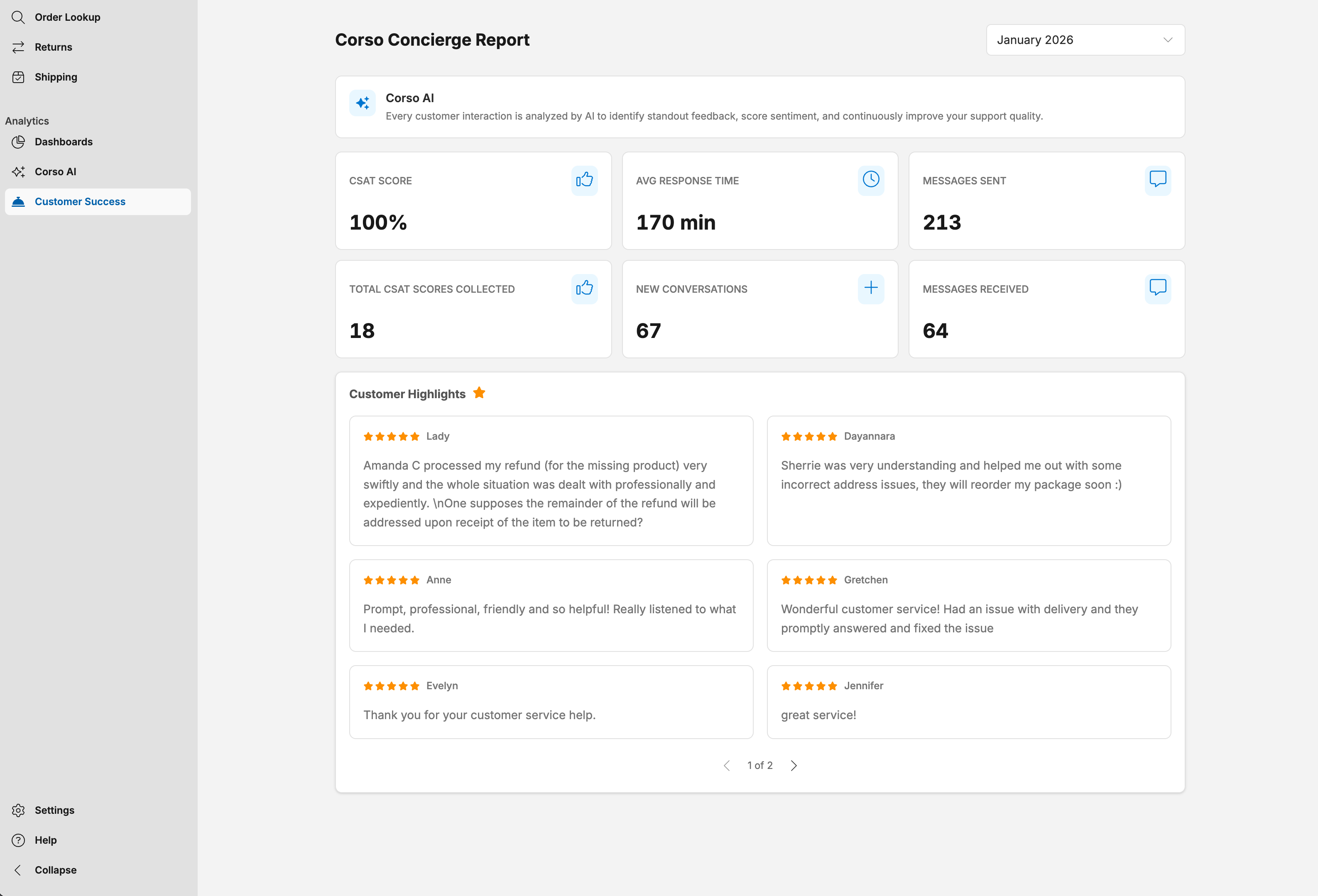 Corso Concierge Report