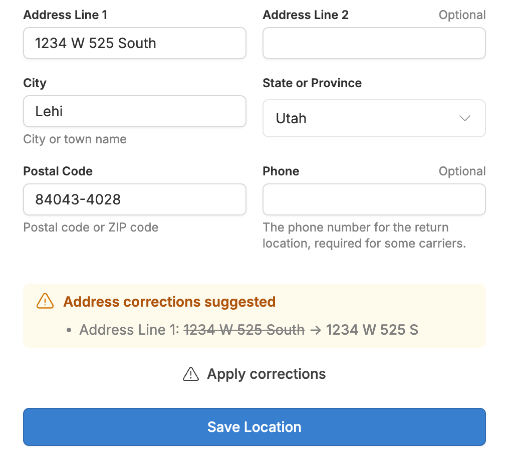 Address Validator Added to Admin Locations and Claims