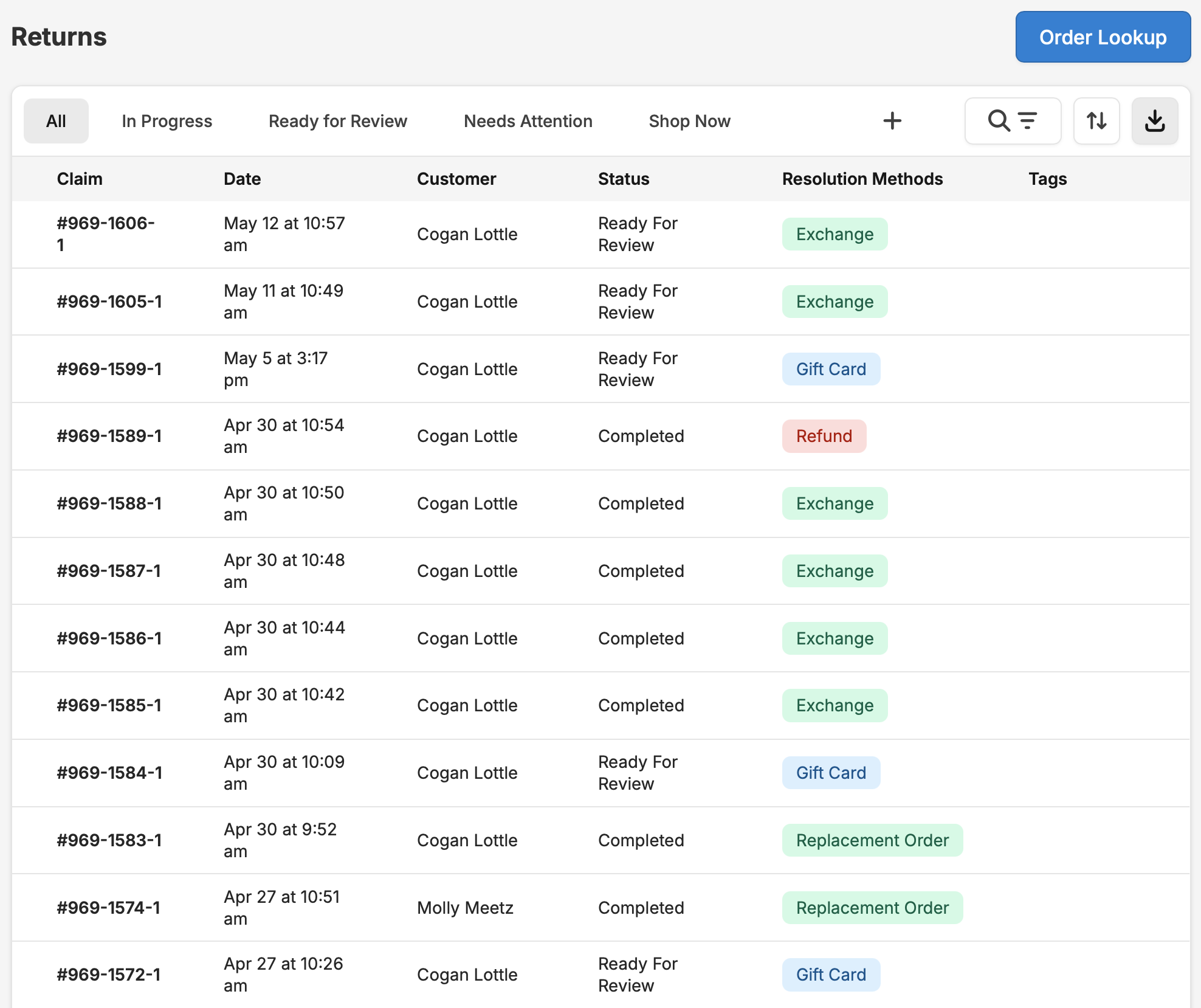 Claims Processing workspace with review queue and risk scores