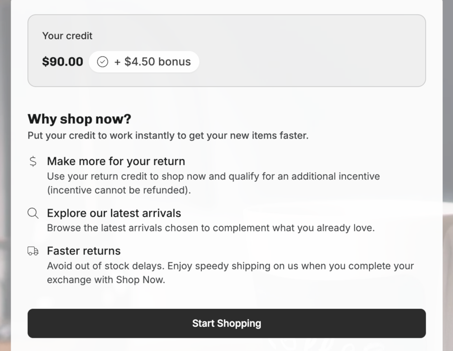 Shop Now storefront browsing experience