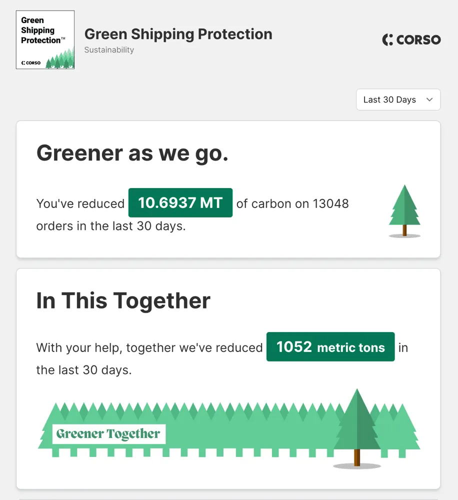 Illustration of trees and a globe representing sustainable shipping